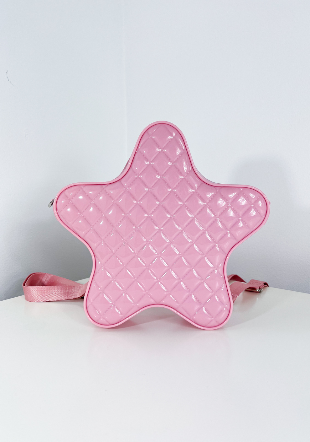 Pink Faux Quilted Star Bag