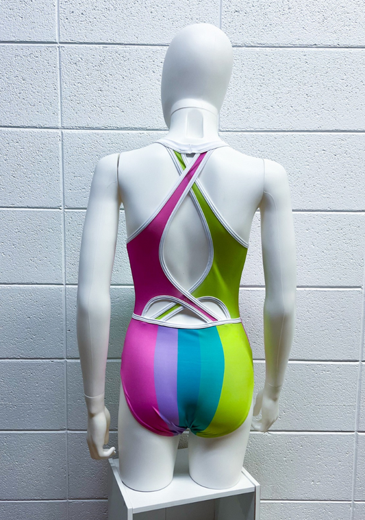 Divided Neon Leotard