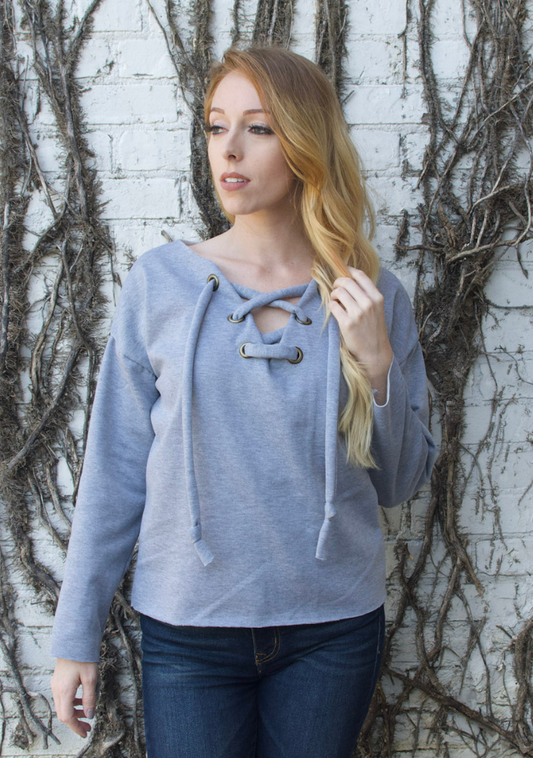 Handmade Lace Up Sweatshirt